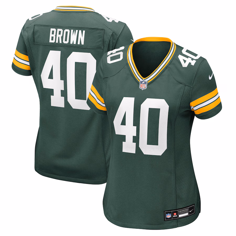 Women's Green Bay Packers Omar Brown Nike Green Team Game Jersey - ujerseystore
