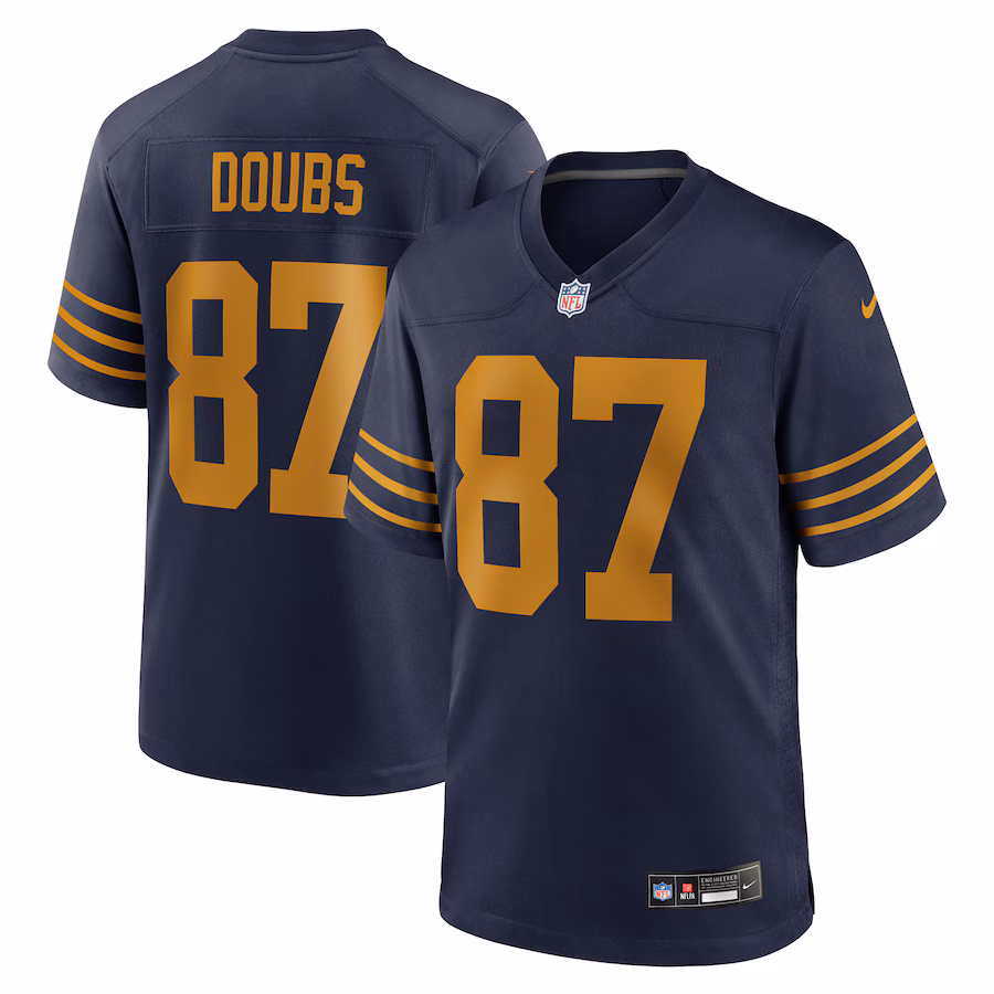 Men's Green Bay Packers Romeo Doubs Nike Navy The 1923 Classic Game Jersey - ujerseystore