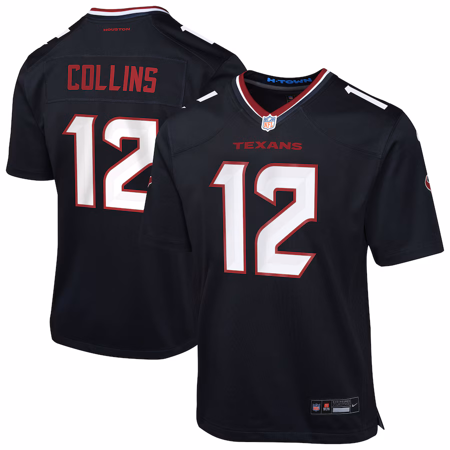 Youth Houston Texans Nico Collins Nike Navy Team Game Jersey - ujerseystore