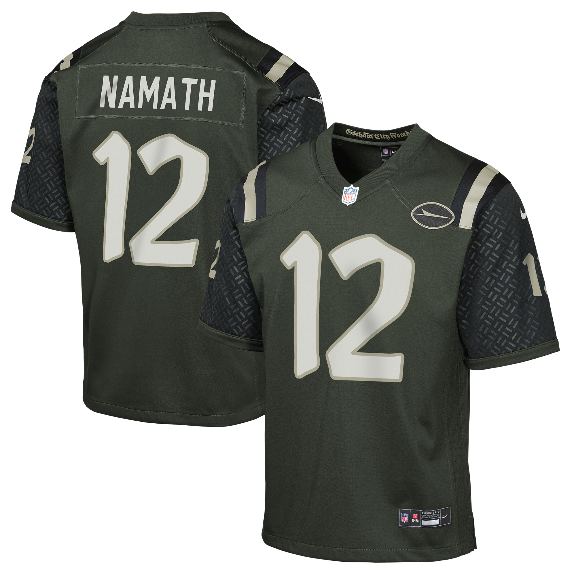 Youth New York Jets Joe Namath Nike Gotham Green 2025 Rivalries Collection Retired Player Game Jersey - ujerseystore