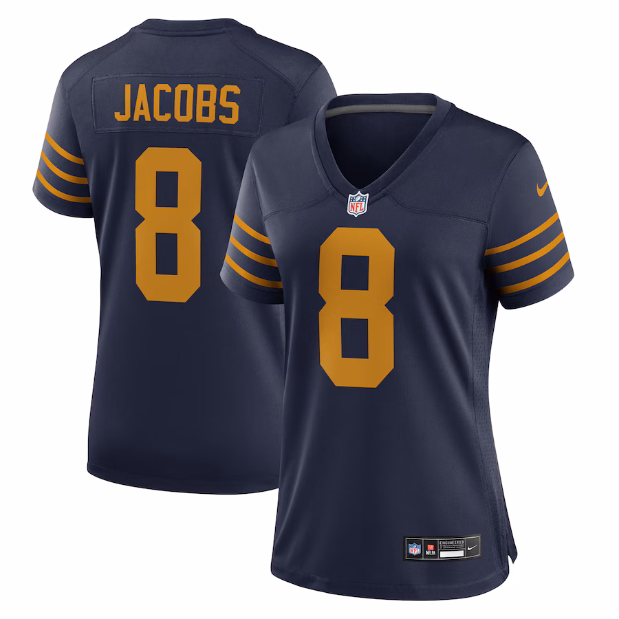 Women's Green Bay Packers Josh Jacobs Nike Navy The 1923 Classic Game Jersey - ujerseystore