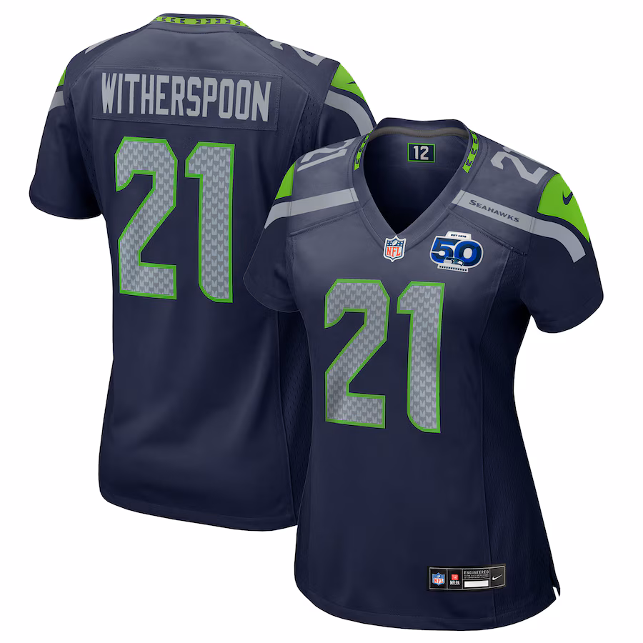 Women's Seattle Seahawks Devon Witherspoon Nike College Navy Team 50th Season Game Jersey - ujerseystore