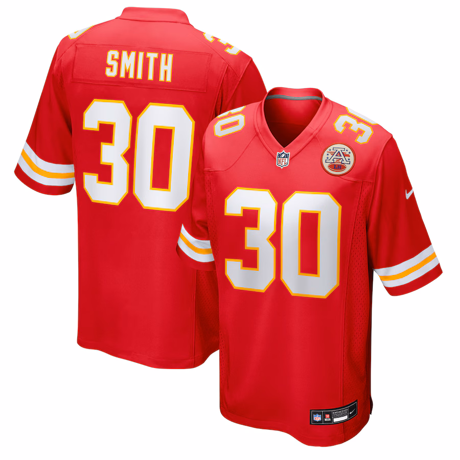 Men's Kansas City Chiefs Brashard Smith Nike Red Team Game Jersey - ujerseystore