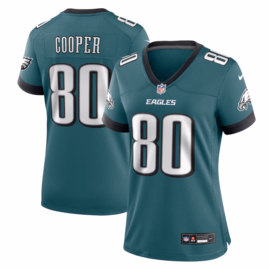 Women's Philadelphia Eagles Darius Cooper Nike Midnight Green Team Game Jersey - ujerseystore