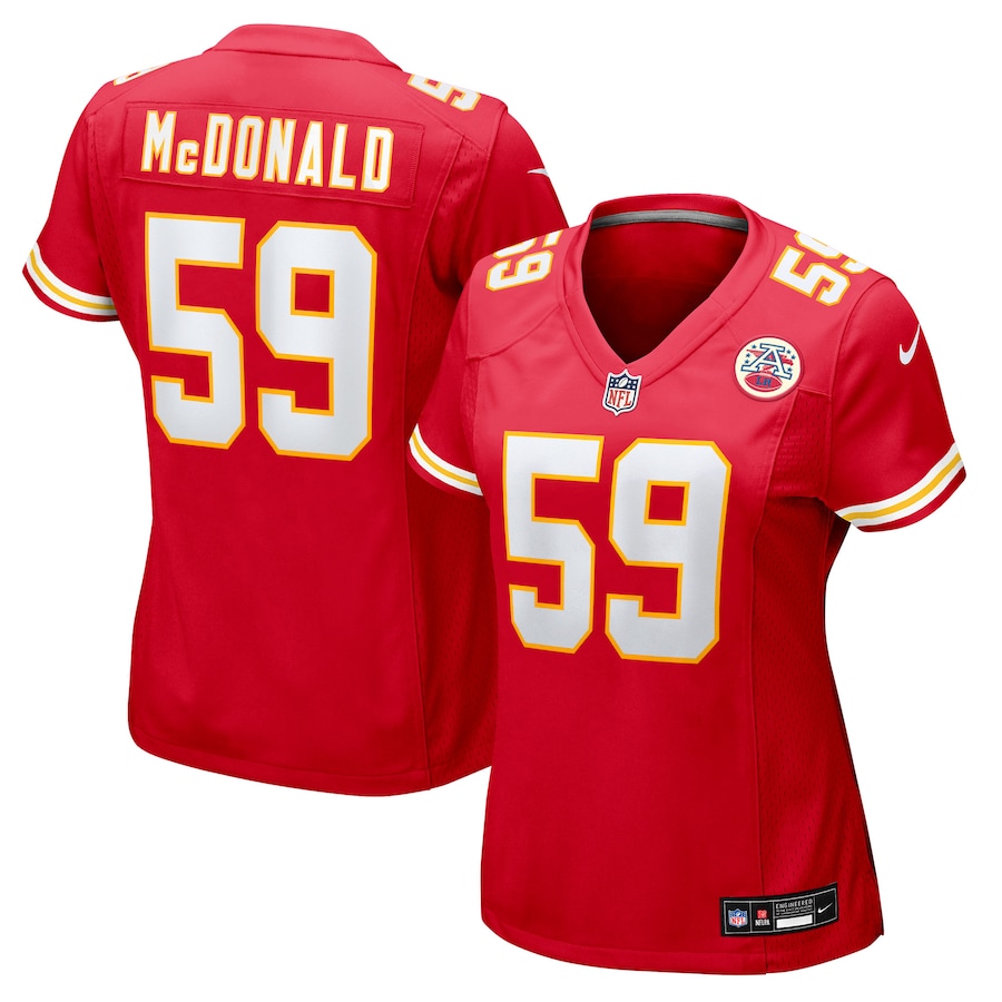 Women's Kansas City Chiefs Cooper McDonald Nike Red Team Game Jersey - ujerseystore