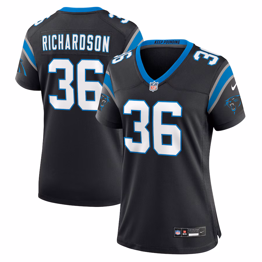 Women's Carolina Panthers Demani Richardson Nike Black Team Game Jersey - ujerseystore