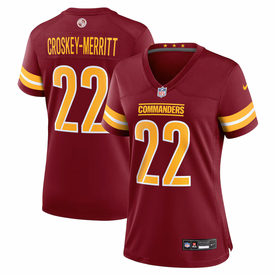 Women's Washington Commanders Jacory Croskey-Merritt Nike Burgundy Team Game Jersey - ujerseystore