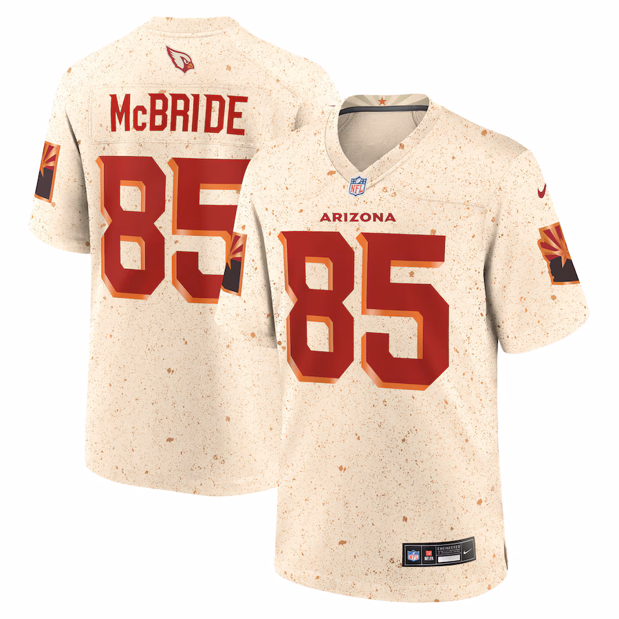 Men's Arizona Cardinals Trey McBride Nike Natural 2025 Rivalries Collection Game Jersey - ujerseystore