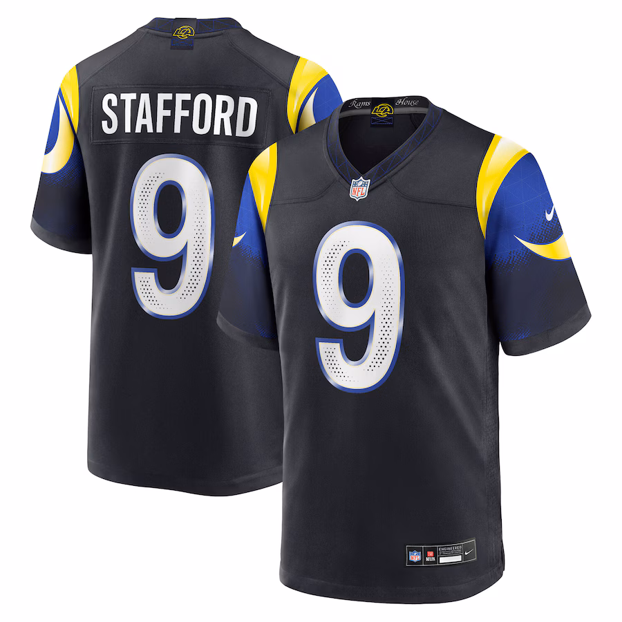 Men's Los Angeles Rams Matthew Stafford Nike Midnight Blue 2025 Rivalries Collection Game Jersey - ujerseystore