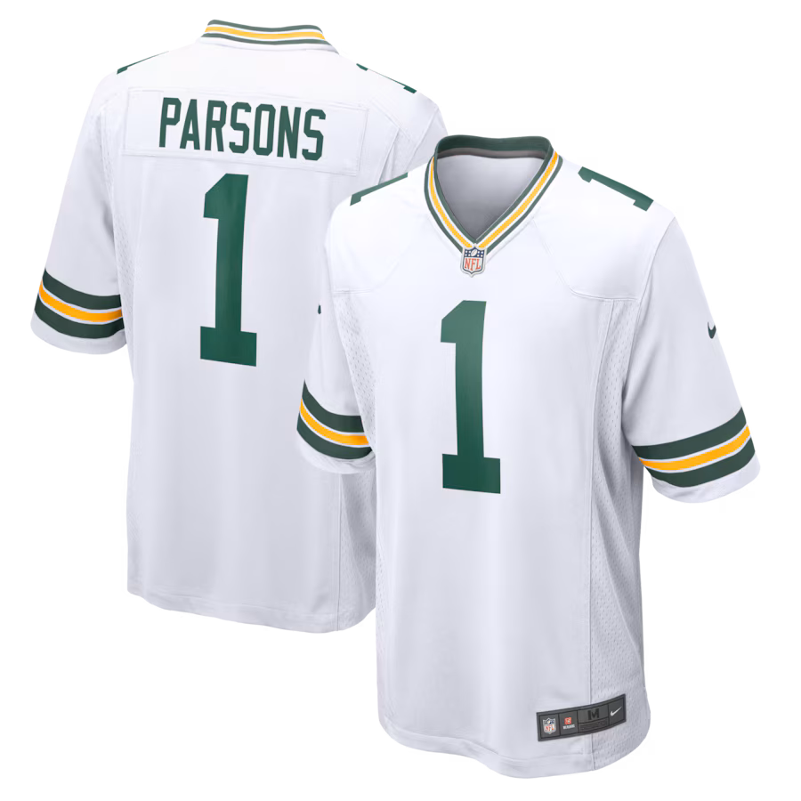 Men's Green Bay Packers Micah Parsons Nike White Game Player Jersey - ujerseystore