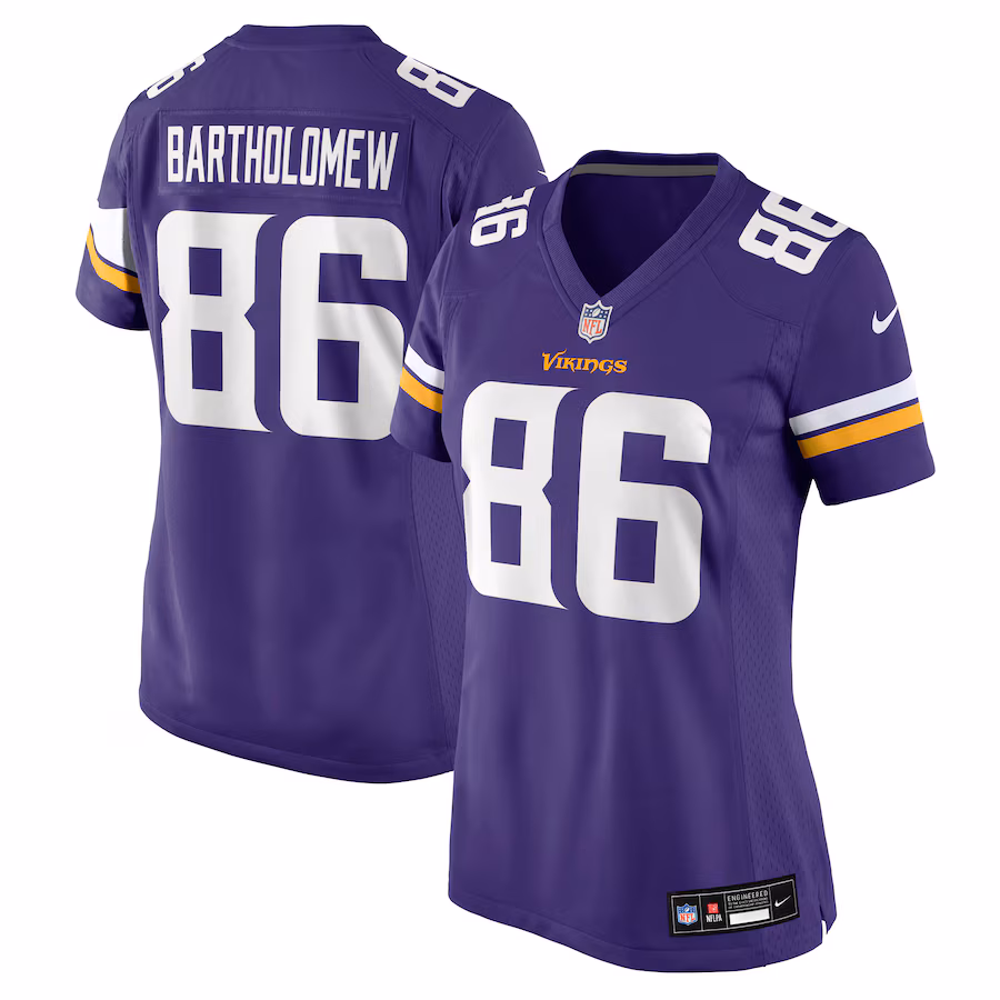 Women's Minnesota Vikings Gavin Bartholomew Nike Purple Team Game Jersey - ujerseystore