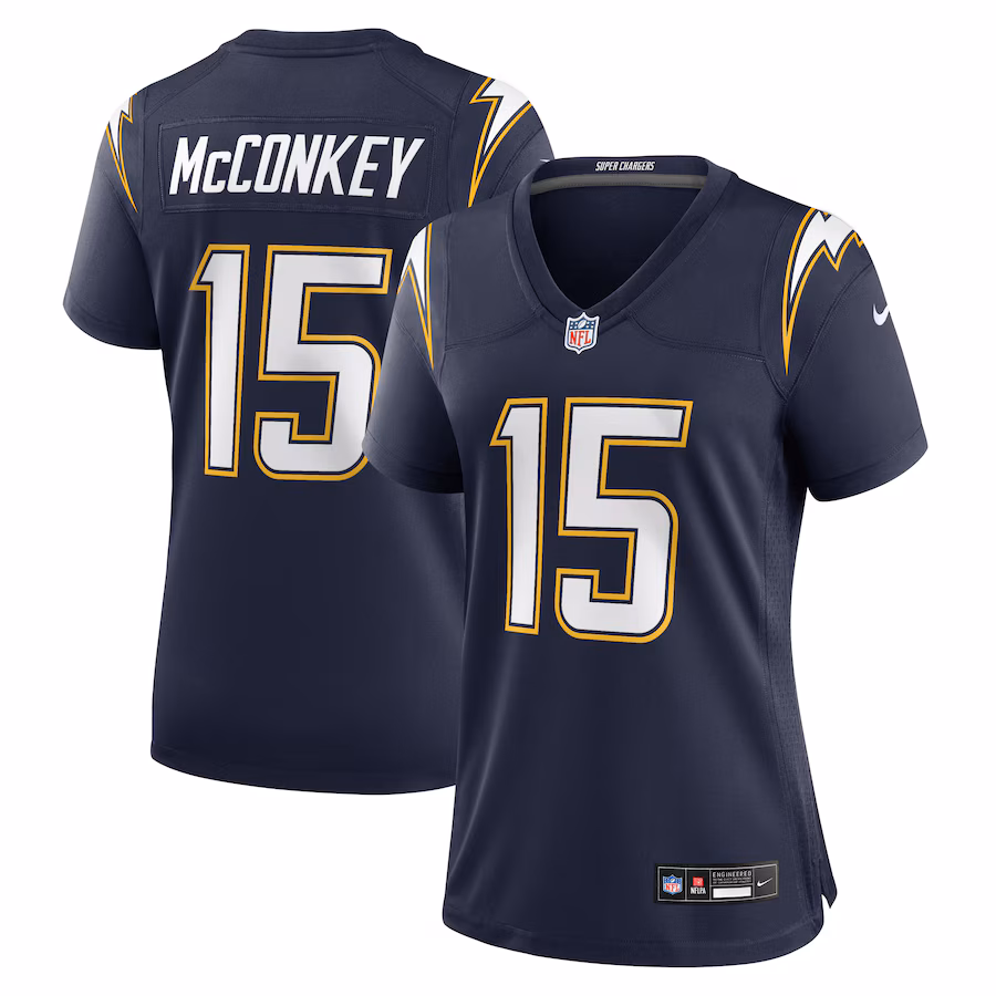 Women's Los Angeles Chargers Ladd McConkey Nike Navy Alternate Super Chargers Game Jersey - ujerseystore