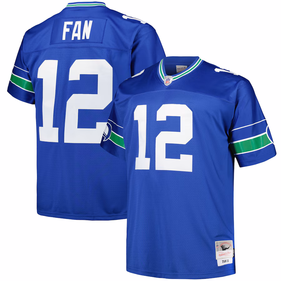 Men's Seattle Seahawks 12s Mitchell & Ness Royal Big & Tall Legacy Retired Player Jersey - ujerseystore