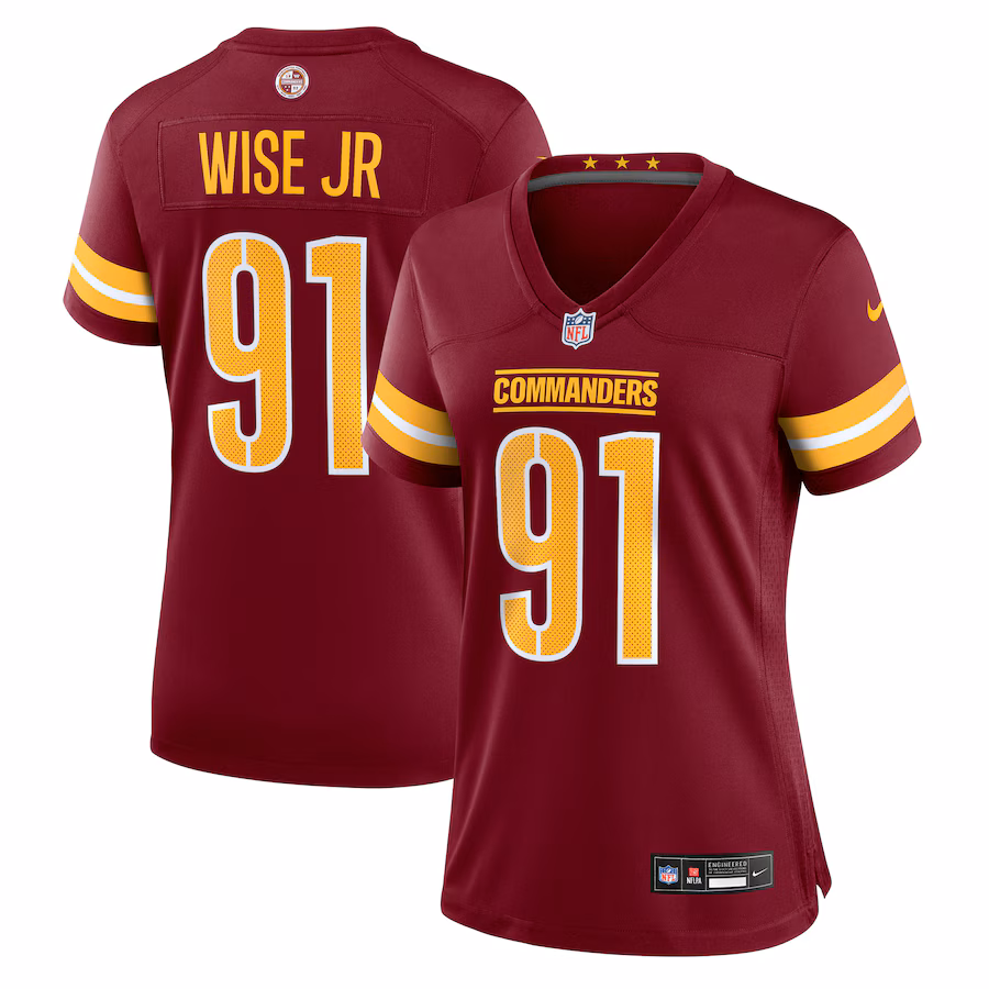 Women's Washington Commanders Deatrich Wise Jr. Nike Burgundy Team Game Jersey - ujerseystore