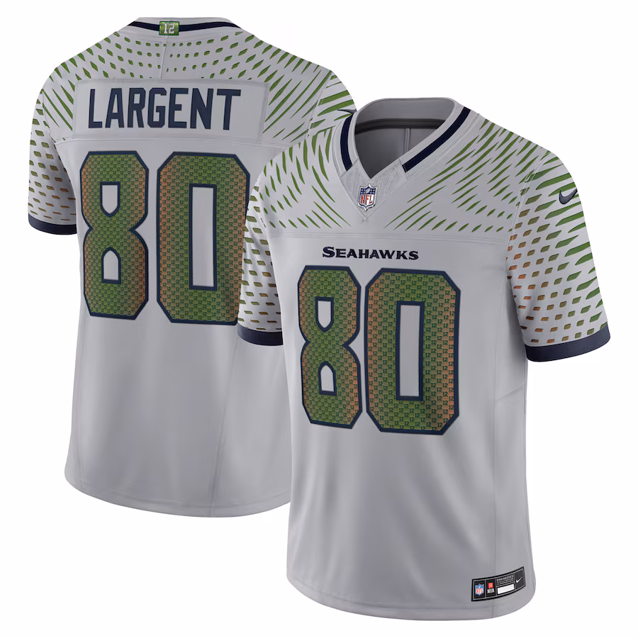 Men's Seattle Seahawks Steve Largent Nike Wolf Gray 2025 Rivalries Collection Retired Player Limited Jersey - ujerseystore