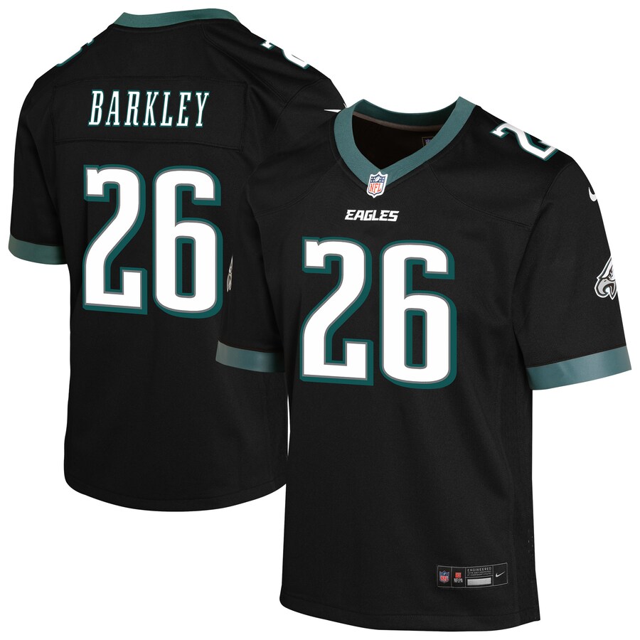 Youth Philadelphia Eagles Saquon Barkley Nike Black Alternate Game Jersey - ujerseystore