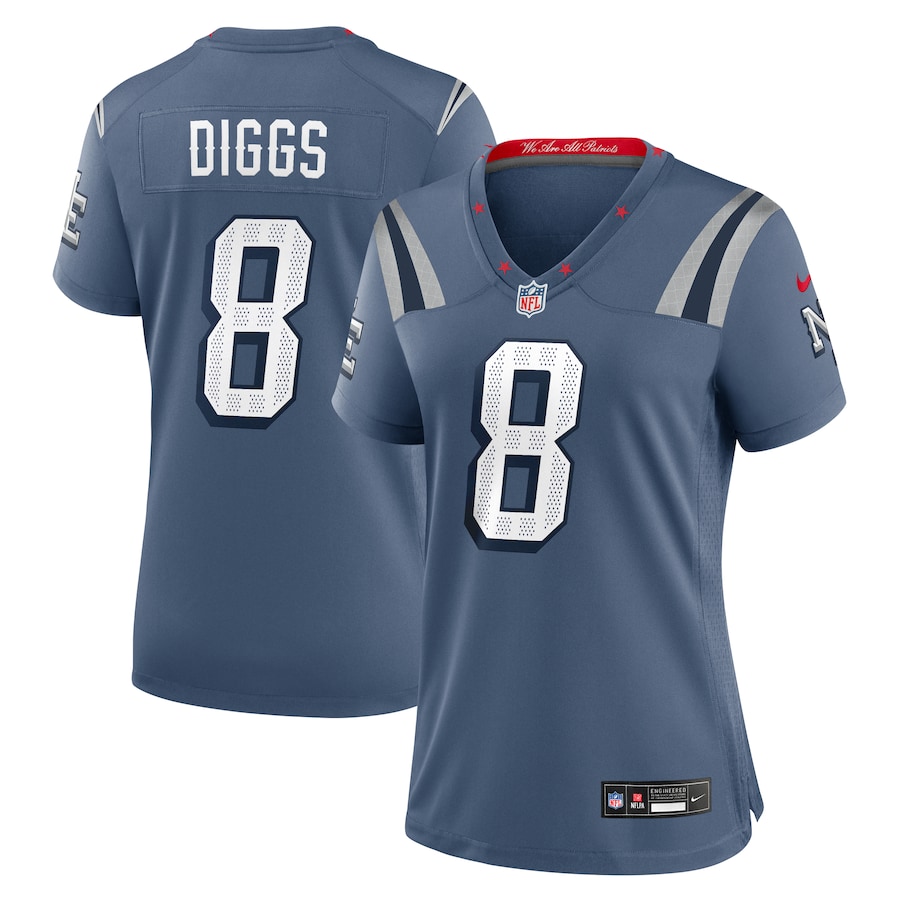 Women's New England Patriots Stefon Diggs Nike Storm Blue 2025 Rivalries Collection Game Jersey - ujerseystore