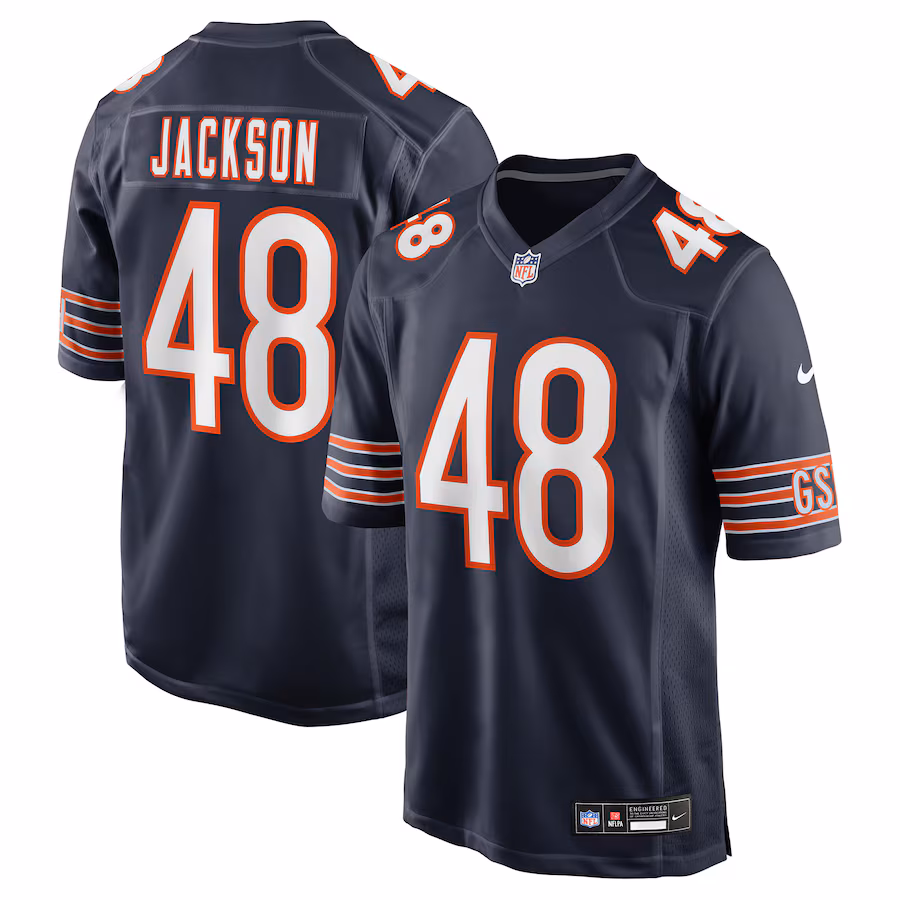 Men's Chicago Bears D'Marco Jackson Nike Navy Team Game Jersey - ujerseystore
