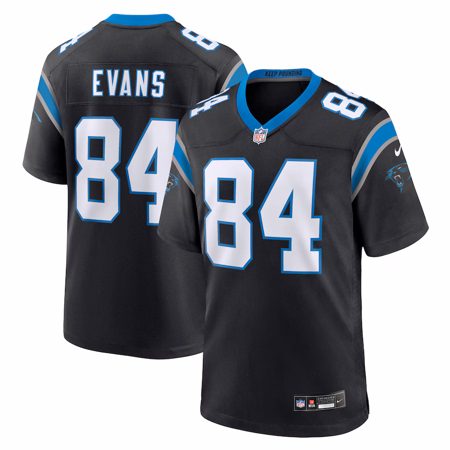 Men's Carolina Panthers Mitchell Evans Nike Black Team Game Jersey - ujerseystore