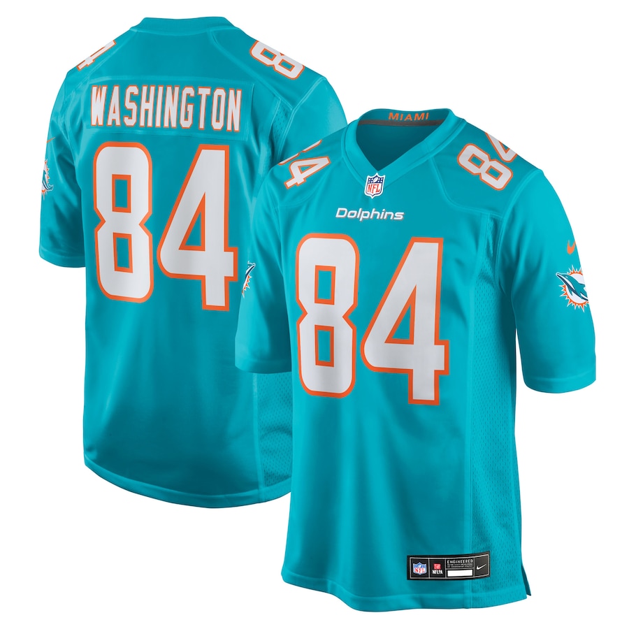 Men's Miami Dolphins Tahj Washington Nike Aqua Team Game Jersey - ujerseystore