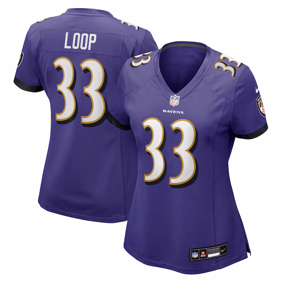 Women's Baltimore Ravens Tyler Loop Nike Purple Team Game Jersey - ujerseystore