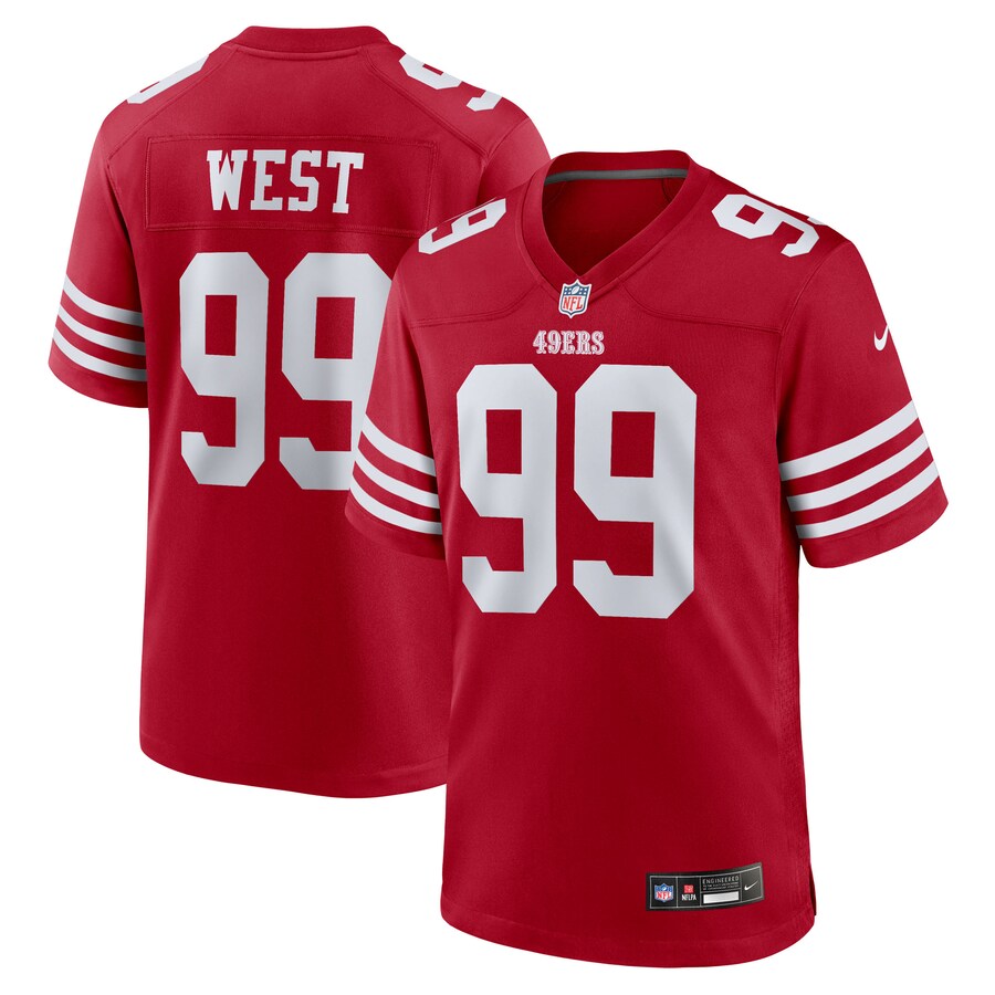 Men's San Francisco 49ers CJ West Nike Scarlet Team Game Jersey - ujerseystore