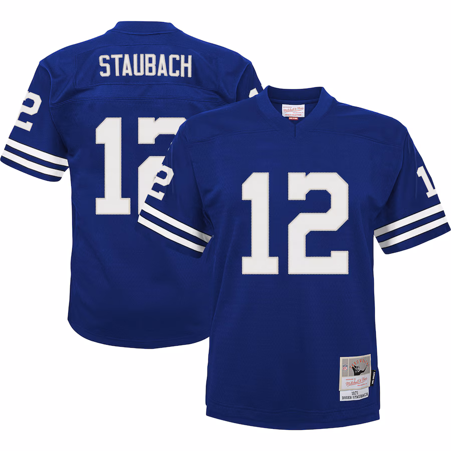 Youth Dallas Cowboys Roger Staubach Mitchell & Ness Royal Retired Player Legacy Jersey - ujerseystore