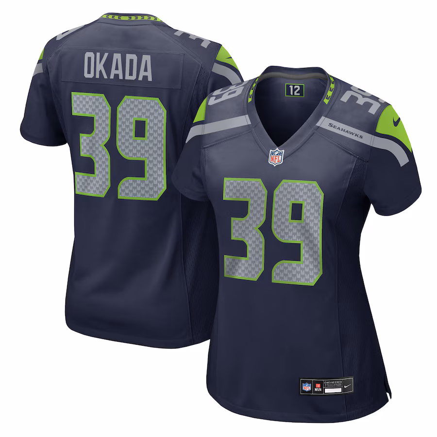 Women's Seattle Seahawks Ty Okada Nike College Navy Team Game Jersey - ujerseystore