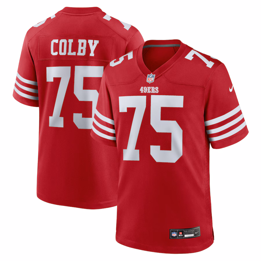Men's San Francisco 49ers Connor Colby Nike Scarlet Team Game Jersey - ujerseystore