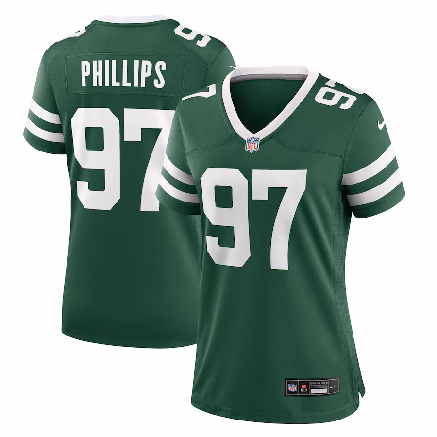Women's New York Jets Harrison Phillips Nike Legacy Green Team Game Jersey - ujerseystore