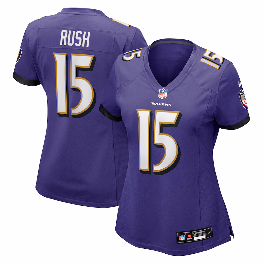 Women's Baltimore Ravens Cooper Rush Nike Purple Team Game Jersey - ujerseystore