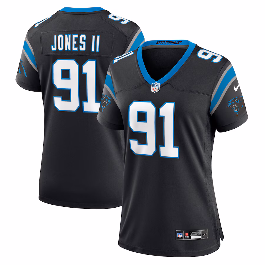 Women's Carolina Panthers Patrick Jones II Nike Black Team Game Jersey - ujerseystore
