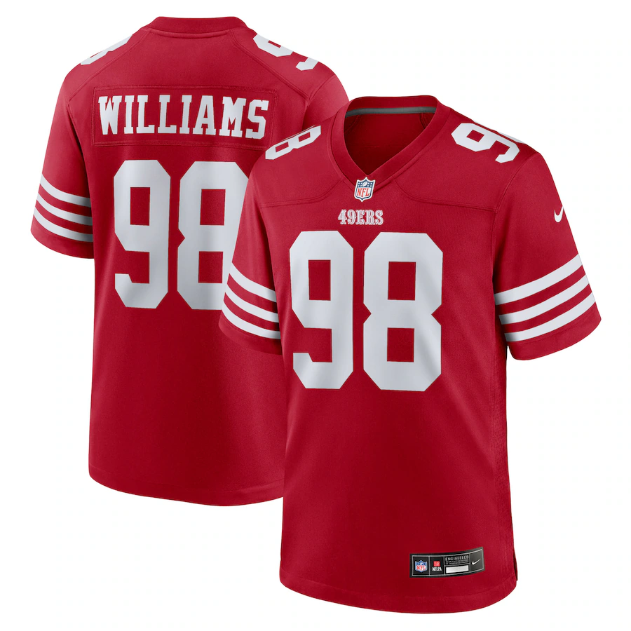 Men's San Francisco 49ers Mykel Williams Nike Scarlet Team Game Jersey - ujerseystore