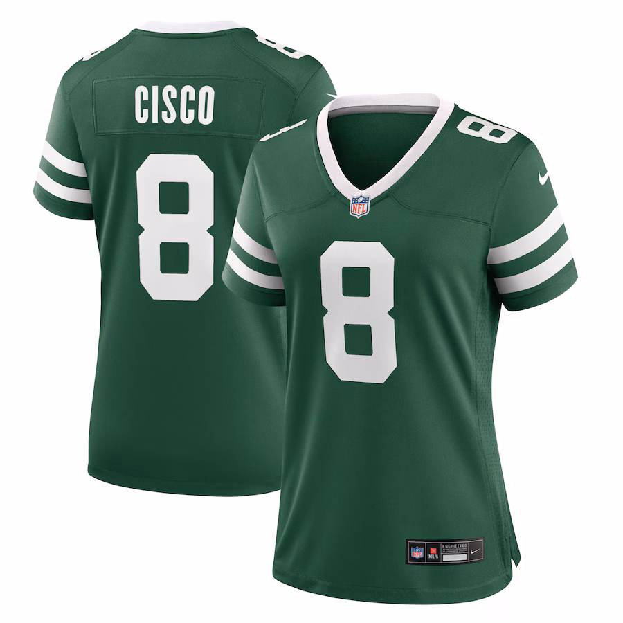 Women's New York Jets Andre Cisco Nike Legacy Green Team Game Jersey - ujerseystore