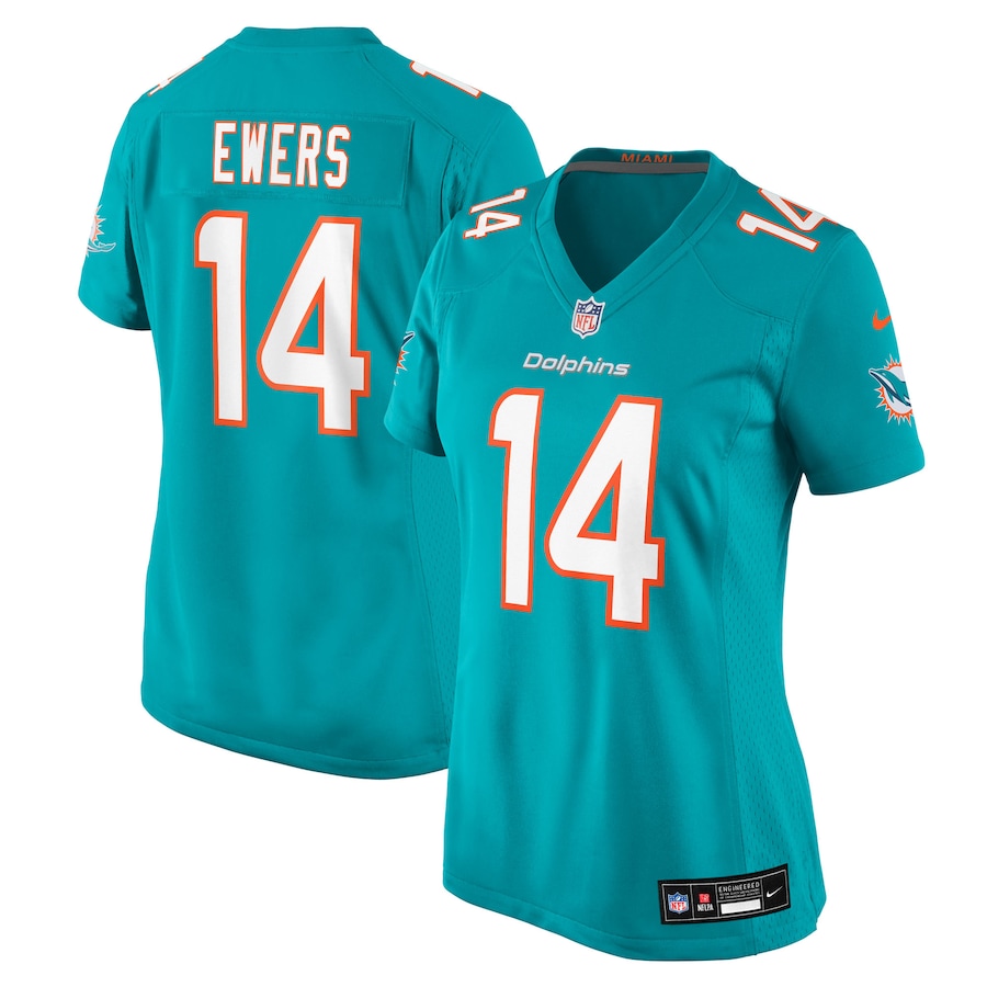 Women's Miami Dolphins Quinn Ewers Nike Aqua Team Game Jersey - ujerseystore