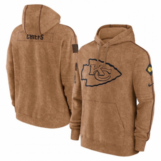 Men's Kansas City Chiefs Nike Brown 2023 Salute To Service Club Pullover Hoodie - ujerseystore