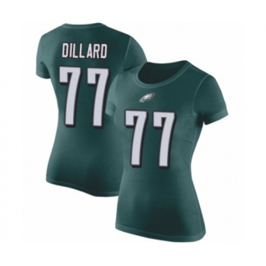 Women's Philadelphia Eagles #77 Andre Dillard Green Rush Pride Name & Number T-Shirt - ujerseystore