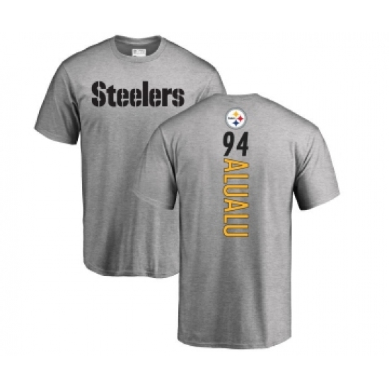 Football Pittsburgh Steelers #94 Tyson Alualu Ash Backer T-Shirt - ujerseystore