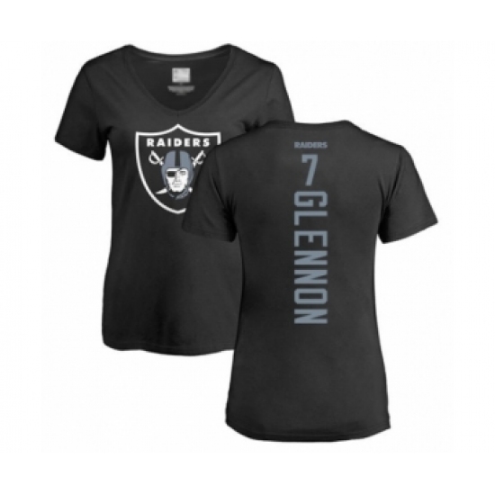 Football Women's Oakland Raiders #7 Mike Glennon Black Backer T-Shirt - ujerseystore