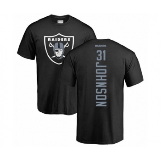 Football Oakland Raiders #31 Isaiah Johnson Black Backer T-Shirt - ujerseystore