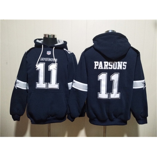 Men's Dallas Cowboys #11 Micah Parsons Navy Ageless Must-Have Lace-Up Pullover Hoodie - ujerseystore