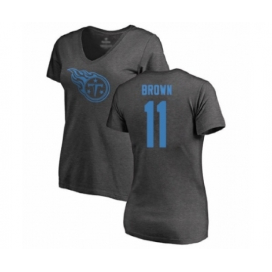 Football Women's Tennessee Titans #11 A.J. Brown Ash One Color T-Shirt - ujerseystore