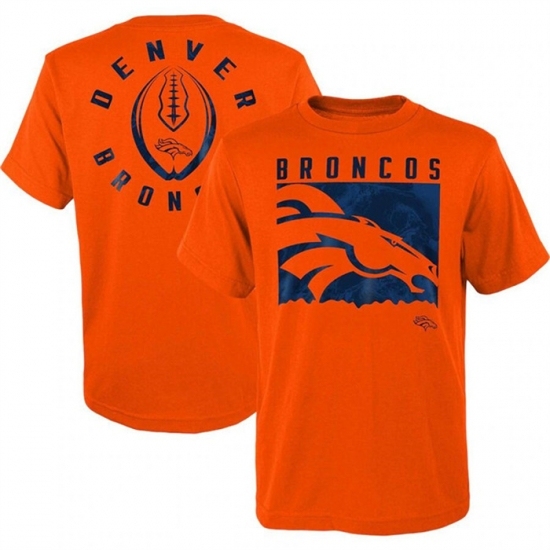 Men's Denver Broncos Orange Preschool Liquid Camo Logo T Shirt - ujerseystore