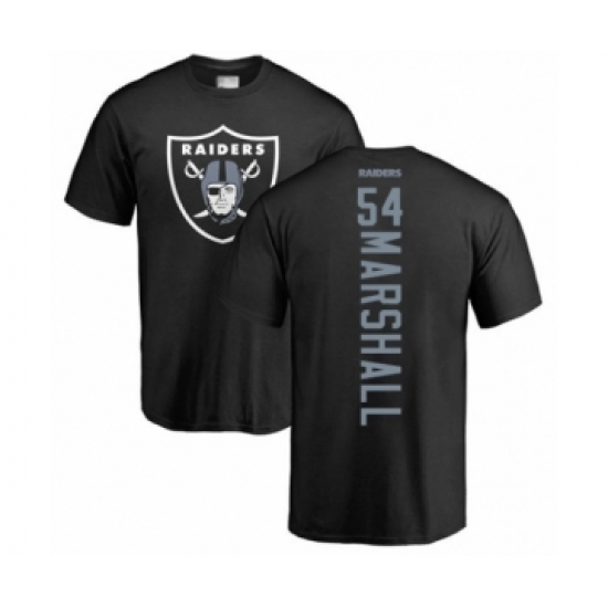 Football Oakland Raiders #54 Brandon Marshall Black Backer T-Shirt - ujerseystore
