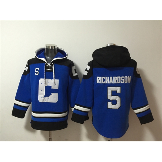 Men's Indianapolis Colts #5 Anthony Richardson Blue Ageless Must-Have Lace-Up Pullover Hoodie - ujerseystore