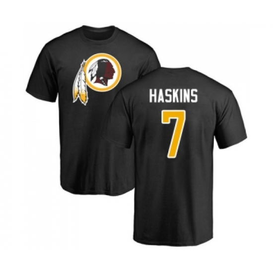 Football Washington Redskins #7 Dwayne Haskins Black Name & Number Logo T-Shirt - ujerseystore