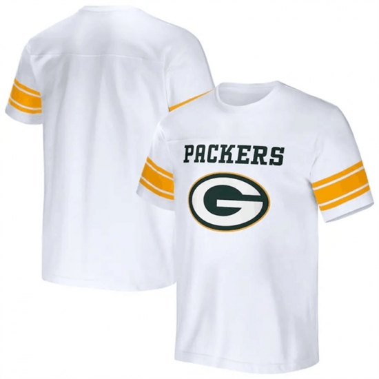 Men's Green Bay Packers White X Darius Rucker Collection Football Striped T Shirt - ujerseystore