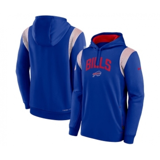 Men's Buffalo Bills Royal Sideline Stack Performance Pullover Hoodie - ujerseystore