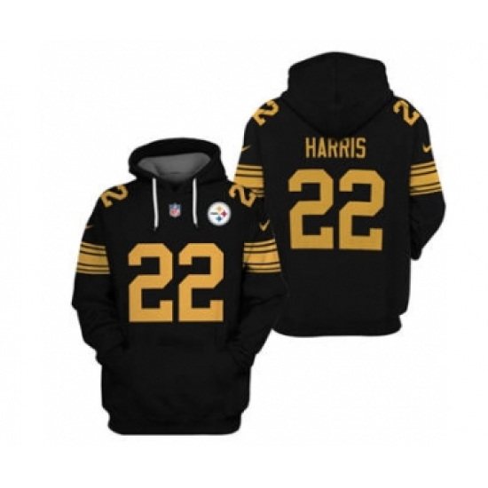 Men's Pittsburgh Steelers #22 Najee Harris 2021 Black Pullover Football Hoodie - ujerseystore