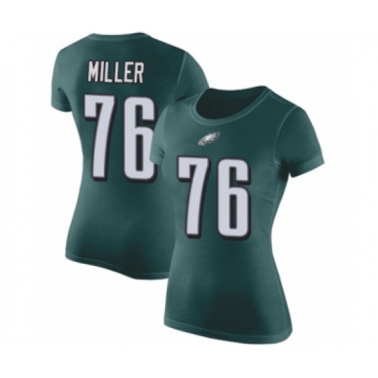 Women's Philadelphia Eagles #76 Shareef Miller Green Rush Pride Name & Number T-Shirt - ujerseystore